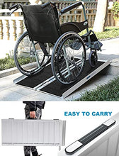 Load image into Gallery viewer, MOTORBEL 3FT Non-Skid Wheelchair Ramp, 800 lbs Weight Capacity, Portable Folding Aluminum Ramp, for Wheelchairs, Home, Steps, Stairs, Doorways, Scooter
