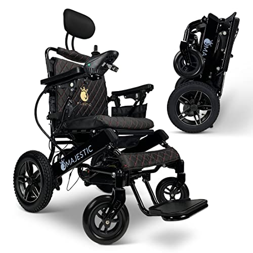 2021 Limited Edition Remote Control Foldable Electric Wheelchair Mobility Aid Lightweight Motorized Power Wheelchairs (17.5