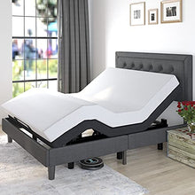 Load image into Gallery viewer, Allewie Adjustable Bed Base Frame / Queen Size Bed Upholstered Frame Head and Foot Incline / Wireless Remote Control / Wood Board Support with Upholstered Attached/ (Queen Adjustable Bed Only)
