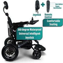 Load image into Gallery viewer, MALISA Electric Wheelchair for Adults, Portable All Terrain Lightweight Wheelchairs, Foldable Motorized Power Wheel Chair, Remote Control Leather Wheelchair (17.5&quot; Seat) (Black, Black Frame)
