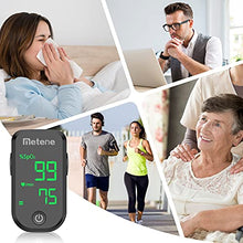 Load image into Gallery viewer, Metene Pulse Oximeter Fingertip, Blood Oxygen Saturation Monitor with Accurate Fast Spo2 Reading Oxygen Meter, Oxygen Monitor with Lanyard and Batteries (Black)
