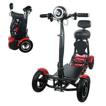 Load image into Gallery viewer, Foldable Lightweight Li-on Battery Power Mobility Scooters Easy Travel Electric Wheelchair Multi Terrain Scooter for Adults with Child Seat (Cherry Red)

