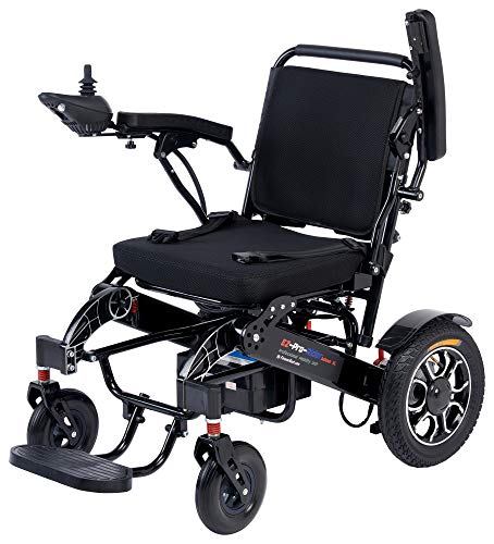 EZ-Pro Rider XL Aviation Approved Electric Powerful Dual 500 Watts Motorized Easy Foldable Lightweight Scooter Wheelchair (Black)