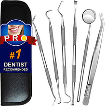 Load image into Gallery viewer, Dental Tools, Plaque Remover for Teeth, Professional Dental Hygiene Cleaning Kit, Stainless Steel Tooth Scraper Plaque Tartar Remover Cleaner, Dental Pick Scaler Oral Care Tools Set - With Case
