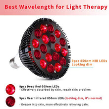 Load image into Gallery viewer, Red Light Therapy, Wolezek 18 LEDs Infrared Light Therapy Device, 660nm Red and 850nm Near Infrared Combo Red Light Bulb for Skin and Pain Relief
