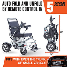 Load image into Gallery viewer, ActiWe Foldable Motorized Electric Wheelchair – Auto Fold Unfold All Terrain Long Range Weatherproof Exclusive Power Wheel Chair for Seniors &amp; Adults – Lightweight Portable Wheelchairs Remote Control
