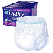 Load image into Gallery viewer, LivDry Adult XL Incontinence Underwear, Overnight Comfort Absorbency, Leak Protection, X-Large, 48-Pack
