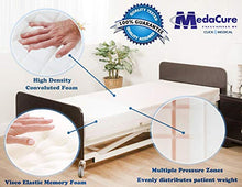 Load image into Gallery viewer, Pressure Redistribution Foam Hospital Bed Mattress - 3 Layered Visco Elastic Memory Foam - 80&quot; x 36&quot; x 6&quot; - Hospital Grade Nylon Cover Included - by Medacure
