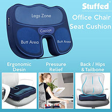 Load image into Gallery viewer, Gel Seat Cushion for Long Sitting, Seat Cushion for Office Chair, Gel Butt Pillow Cushion, Memory Foam Chair Cushion for Desk Chair, Firm Coccyx Cushion for Back Tailbone Relief
