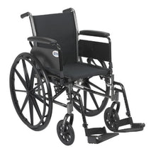 Load image into Gallery viewer, Drive Medical Cruiser III Light Weight Wheelchair with Various Flip Back Arm Styles and Front Rigging Options, Flip Back Removable Full Arms/Swing away Footrests, Black, 20 Inch
