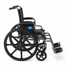 Load image into Gallery viewer, Medline Lightweight and User-Friendly Wheelchair with Flip-Back Desk Arms and Swing-Away Leg Rests for Easy Transfers, Gray, 20” x 18&quot; Seat
