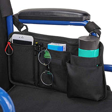 Load image into Gallery viewer, Wheelchair Side Bag, Armrest Pouch Bag with Cup Pocket, 5 Pockets Storage Organizer Ideal Gift for Mother&#39;s Day, for Walker, Rollator, Electric Scooter Wheelchairs, Ideal Gift for Father&#39;s Day
