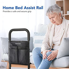 Load image into Gallery viewer, GreenChief Bed Assist Rail for Elderly Seniors, Medical Adjustable Bed Assist Bar Fall Prevention Safety Hand Guard Grab Bar with Storage Pocket Adult Bed Rail Cane Fits King, Queen, Full, Twin, Black
