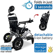 Load image into Gallery viewer, 2021 New Folding Ultra Lightweight Electric Power Wheelchair, Silla de Ruedas Electrica, Airline Approved and Air Travel Allowed, Heavy Duty, Mobility Motorized, Portable Power (20&quot; Seat Width)
