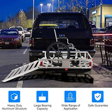 Load image into Gallery viewer, Goplus Aluminum Cargo Carrier, 50&quot;x29.5&quot; Hitch Mounted Wheelchair Scooter Mobility Carrier Medical Lift Rack Ramp, 500 lbs Weight Capacity
