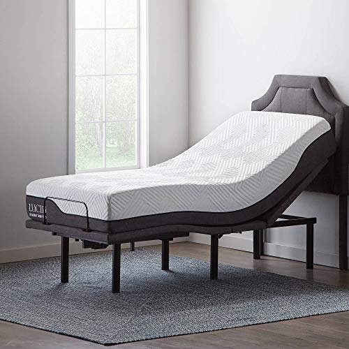 LUCID L600 Adjustable Bed Base Frame - With Massage Features - Bluetooth Compatible with Companion App - Head and Foot Incline - Under Bed Lighting - Dual USB Charging Stations - Twin XL