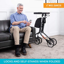 Load image into Gallery viewer, Stander Let’s Move Rollator, Lightweight Four Wheel Euro Style Walker with Seat and Locking Brakes, Foldable Rolling Walker for Seniors by Trust Care, Gray
