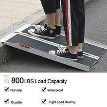 Load image into Gallery viewer, 3FT (31&quot;W x 36&quot;L) Wheelchair Ramp, Non-Slip Portable Aluminum Ramp for Wheelchairs Single-Fold 800lbs Weight Capacity for Steps Stairs and Thresholds
