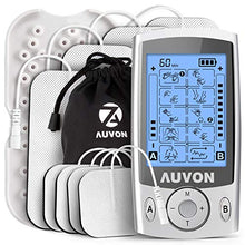 Load image into Gallery viewer, AUVON Dual Channel TENS Unit Muscle Stimulator Machine with 20 Modes, 2&quot; and 2&quot;x4&quot; TENS Unit Electrode Pads
