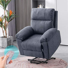 Load image into Gallery viewer, EROMMY Power Lift Recliner Chair for Elderly, Fabric Home Massage Sofa Chairs with Massage and Heat, Wireless Remote Control, Side Pocket, Linen Grey
