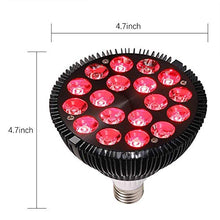 Load image into Gallery viewer, Red Light Therapy lamp 54 W 18 LED with Light Socket, Combo Deep Red 660 and Near Infrared 850nm Bulbs for Skin, Pain Relief, and Blood Circulation Improvement
