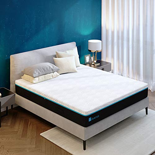 King Mattress, Avenco King Size Memory Foam Mattress in a Box, 10 Inch Gel-Infused King Bed Mattress with Plush Cover, Ultimate Comfort & Supportive CertiPUR-US & ISPA Certified