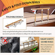 Load image into Gallery viewer, Bed Rails for Elderly Adults Cane Railing Bed Side Assist Rail Bed Guard Safety Rails for Seniors Bedside Handle Fold Down Grab Rail Home Use Medical Equipment (3 Bars)
