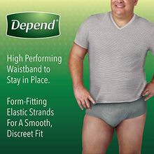 Load image into Gallery viewer, Depend FIT-FLEX Incontinence Underwear for Men, Maximum Absorbency, Disposable, Large, Grey, 52 Count (2 Packs of 26) (Packaging May Vary)
