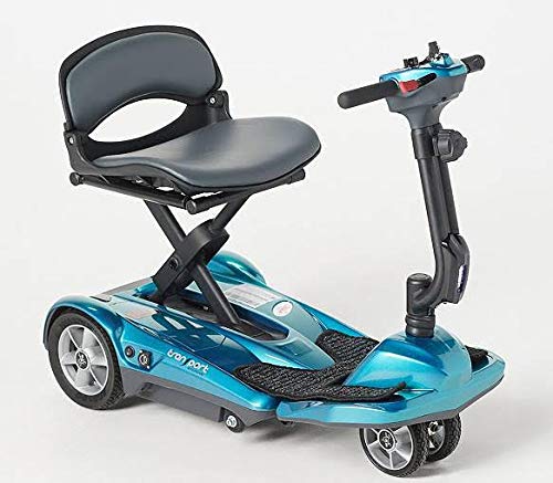 EV Rider Transport AF Plus Automatic Folding Scooter with Remote - Lithium Battery Lightweight Travel Mobility Scooter (Sea Blue)