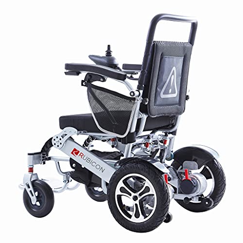 Rubicon Deluxe Electric Wheelchairs, All Terrain, Powerful ual Motor Wheelchair, Heavy Duty, Lightweight, Foldable, Durable, Dual Battery Travel Power Wheelchair (Remote Control - Long Range)