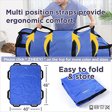 Load image into Gallery viewer, ZHEEYI Multipurpose 48&quot; x 40&quot; Positioning Bed Pad with Reinforced Handles - Reusable &amp; Washable Transfer Sheet for Turning, Lifting &amp; Repositioning - Double-Sided Nylon Fabric, Blue
