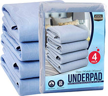 Load image into Gallery viewer, Utopia Bedding Waterproof Incontinence Pads Quilted Washable &amp; Absorbent Bed Pad for Adults and Kids 34 x 36 inches/Large (Pack of 4, Blue)
