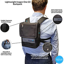 Load image into Gallery viewer, O2TOTES Lightweight Carrier for Inogen One G5 Oxygen Concentrator, Portable Oxygen Backpack with Adjustable Straps &amp; Zippered Pockets (Black) Patented Design
