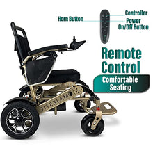Load image into Gallery viewer, MALISA Electric Wheelchair, Automatic Folding Power Wheelchair for Adults, Foldable Motorized Wheel Chair with Remote Control, Portable Lightweight All Terrain Electric Wheelchairs (Bronze Frame)
