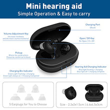 Load image into Gallery viewer, KOIKEY Digital Hearing Aid &amp; Sound Amplifiers for Seniors，Mini Rechargeable Hearing Amplifier with Charging Case，In-Ear Earbuds with Noise Reduction and Sound Enhancement，Volume Control Easy (Black)
