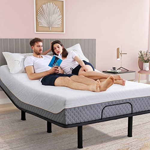 Adjustable Bed Frame, Smart Electric Adjustable Bed Base with Wireless Remote, Adjustable Legs, Head and Foot Incline, Twin XL Size
