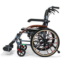 Load image into Gallery viewer, Super-Light Magnesium Alloy Self-Propelled Transport Wheelchair with Dual Brake, 18” Seat, 26lbs
