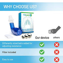 Load image into Gallery viewer, Tilcare Breathing Lung Expander &amp; Mucus Removal Device - Exercise &amp; Cleanse Therapy Aid for Better Sleep &amp; Fitness - Great Treatment for COPD, Asthma, Bronchitis, Cystic Fibrosis or Smokers Relief
