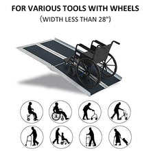 Load image into Gallery viewer, HOMCOM Aluminum Portable Skidproof PVC Carpeted Folding Wheelchair Ramp, 6&#39;
