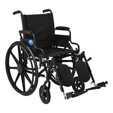 Load image into Gallery viewer, Medline Premium Ultra-Lightweight Wheelchair with Flip-Back Desk Arms and Elevating Leg Rests for Extra Comfort, Black, 18 x 16 Inch Seat
