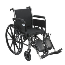 Load image into Gallery viewer, Drive Medical Cruiser III Light Weight Wheelchair with Various Flip Back Arm Styles and Front Rigging Options, Flip Back Removable Full Arms/Elevating Leg Rests, Black, 18 Inch
