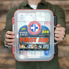 Load image into Gallery viewer, First Aid Kit Hard Red Case 326 Pieces Exceeds OSHA and ANSI Guidelines 100 People - Office, Home, Car, School, Emergency, Survival, Camping, Hunting and Sports
