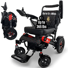 Load image into Gallery viewer, MALISA Electric Wheelchair for Adults, Folding All Terrain Lightweight Wheelchairs, Remote Control Power Motorized Electric Wheel Chair, Special Edition Comfortable Mobility Aid (Black Leather)
