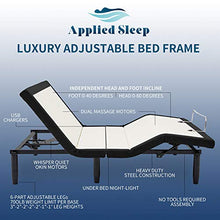 Load image into Gallery viewer, Pro Full Adjustable Bed Frame, Applied Sleep Adjustable Base with 4 Modes Back&amp;Leg Massage /Wireless Remote&amp;Bluetooth APP Sync/Under Lighting/ Charging Port/Head&amp;Foot Incline/Anti Snore/Easy Assembly
