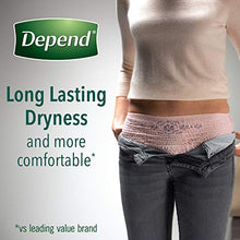 Load image into Gallery viewer, Depend FIT-FLEX Incontinence Underwear for Women, Disposable, Maximum Absorbency, Large, Blush, 52 Count (2 Packs of 26) (Packaging May Vary)
