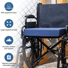 Load image into Gallery viewer, DMI Seat Cushion for Wheelchairs, Mobility Scooters, Office and Kitchen Chairs or Car Seats to Add Support and Comfort while Reducing Pressure and Stress on Back, 3 Inch thick, 16 x 18, Navy Blue
