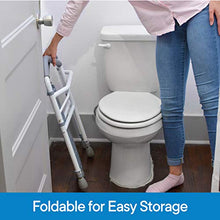 Load image into Gallery viewer, RMS Toilet Safety Frame &amp; Rail - Folding &amp; Portable Bathroom Toilet Safety Rails - Handrail Toilet Bars with Adjustable Height (White)

