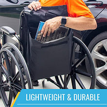 Load image into Gallery viewer, DMI Wheelchair Bag Provides Storage Area with Easy Access Pouch and Pockets, Flexible Straps Allow for Easy Install, Black
