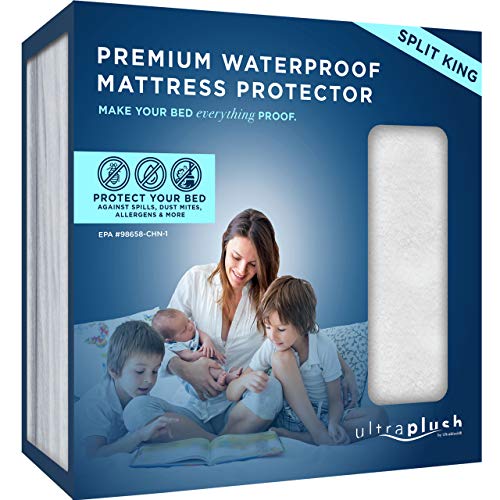UltraBlock Waterproof Mattress Protector - Smooth Plush Top King Mattress Cover for Bed