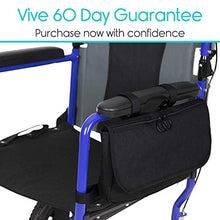 Load image into Gallery viewer, Vive Wheelchair Carry Bag - Arm Rest Pouch for Rollator, Walkers, Power Wheel Chairs and Knee Scooters - Side Storage Organizer for Elderly, Seniors, Adults - Lightweight and Heavy Duty Travel Tote

